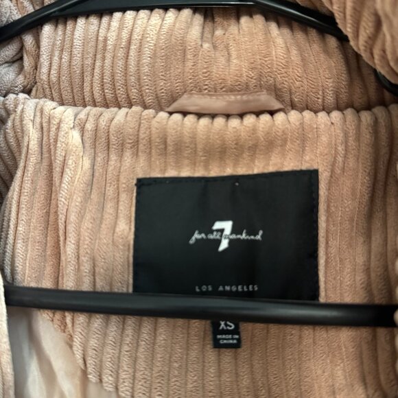 7 For All Mankind Corduroy Dust Rose Pink Bomber Jacket size XS - Picture 2 of 3